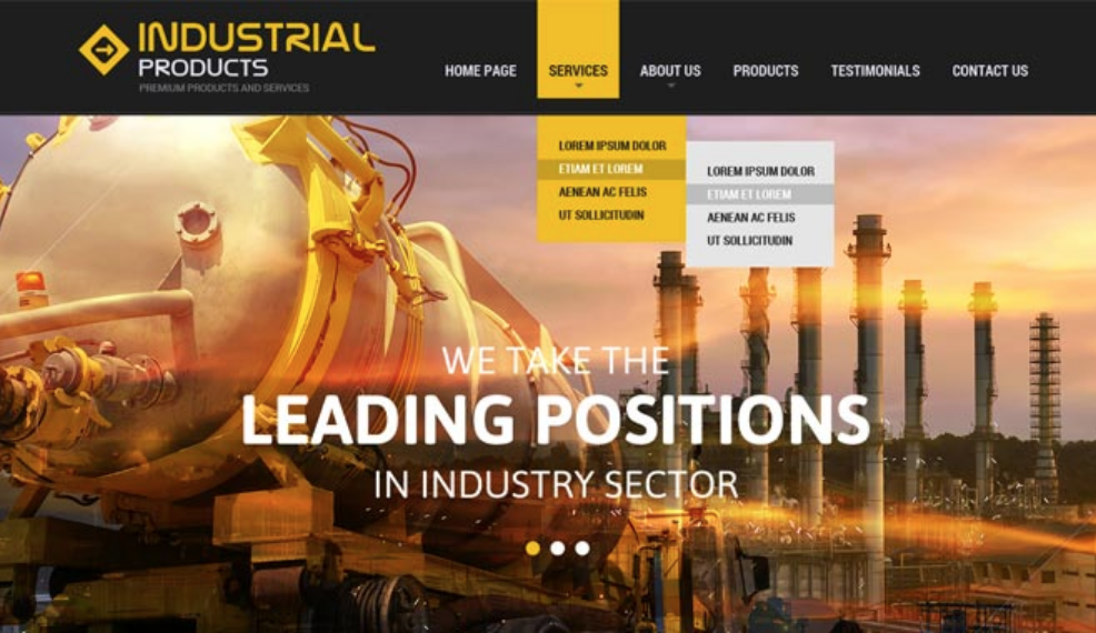 Industrial HTML Bootstrap Theme