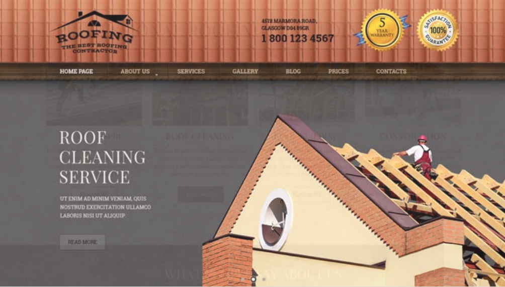 Roofing & Construction Bootstrap Template